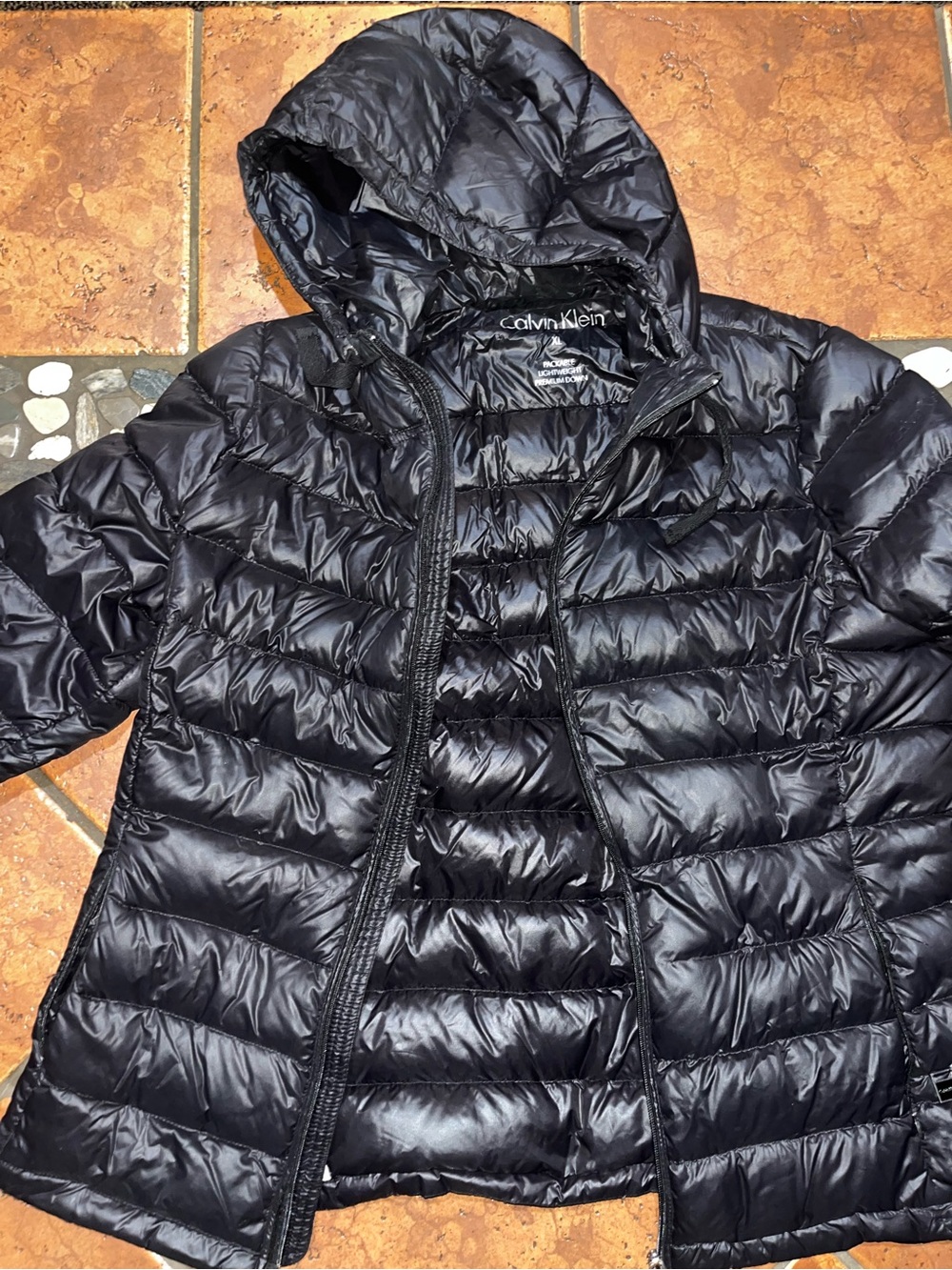 Calvin Klein Kids Black Hooded Puffer Coat